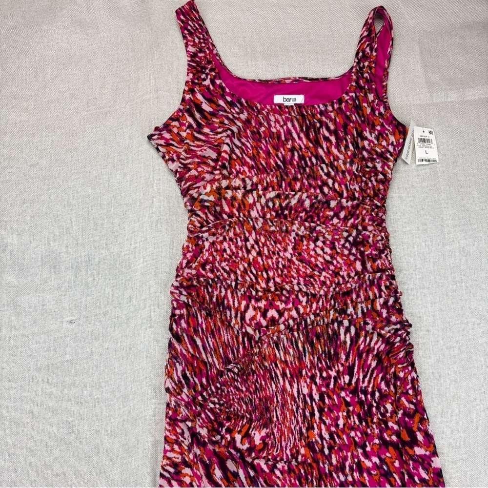 Bar III Women's Sleeveless Mesh Square-Neck Pullover Midi Dress Size L